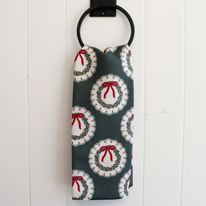Merry Wreaths Tea Towel