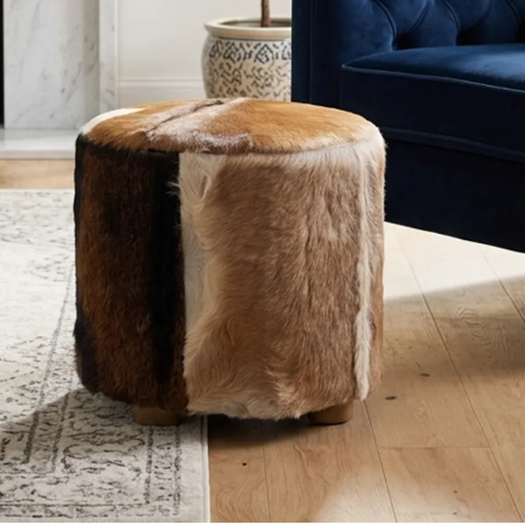 Haven 18" Ivory Ottoman