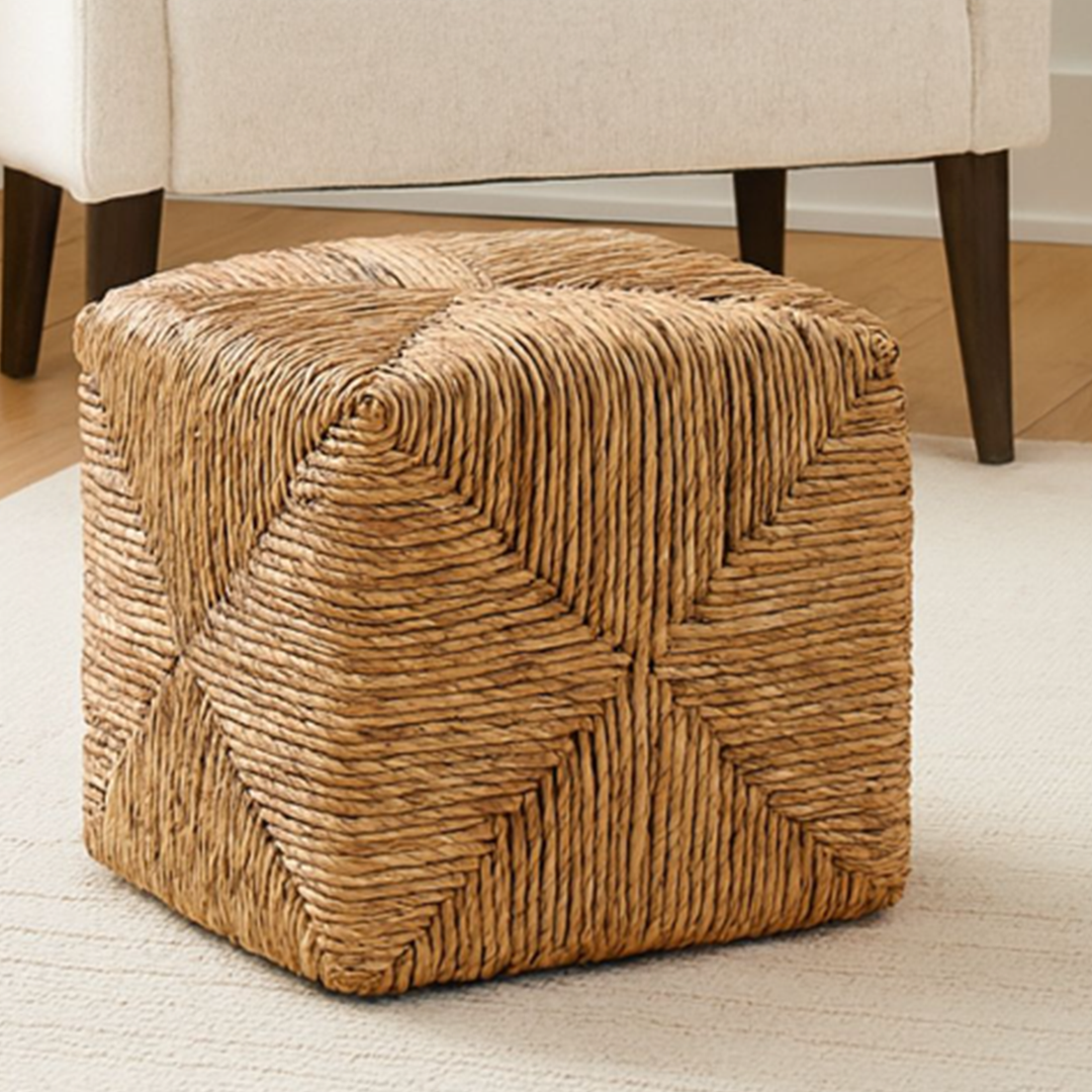 Wells 18" Brown Ottoman
