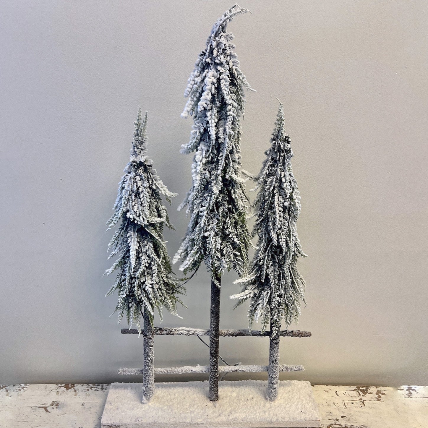 Flocked Lit Trees Trove Warehouse