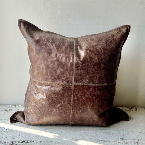 22" x 22" Leather Pillow