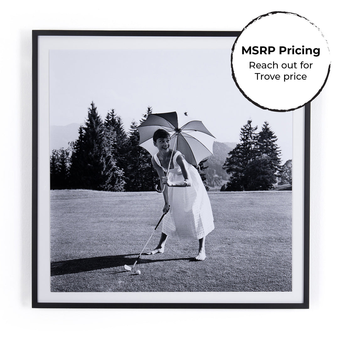 Golfing Hepburn - 30" x 30"