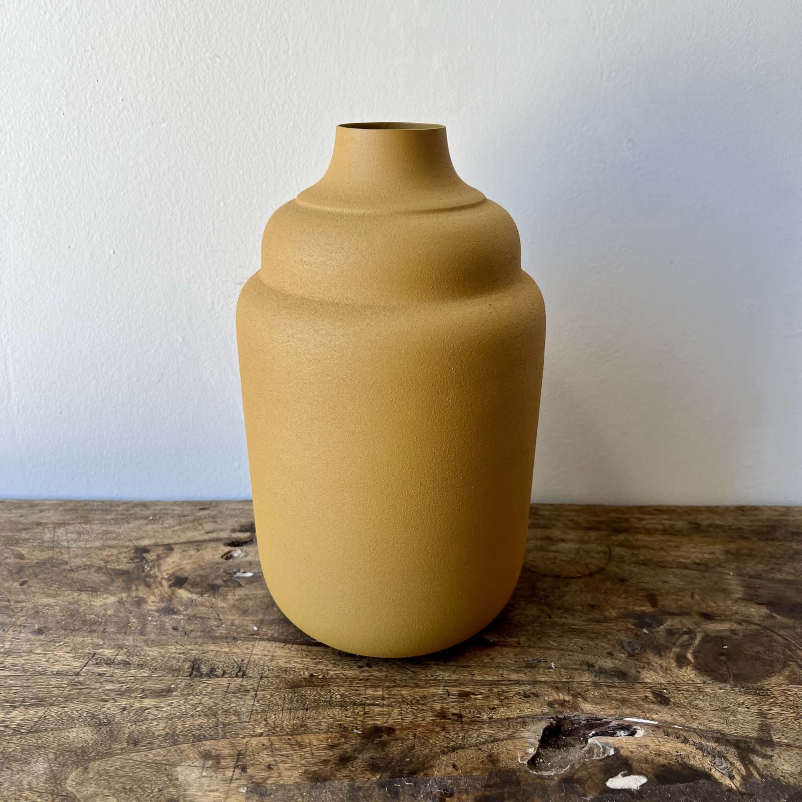 Metal Vase - Mustard Yellow
