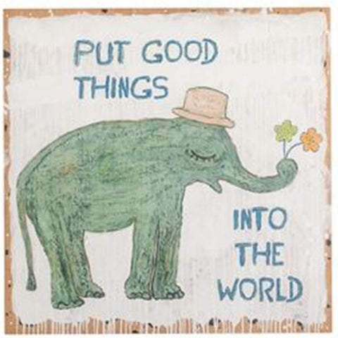 Good Things Elephant Art Poster - 8x8