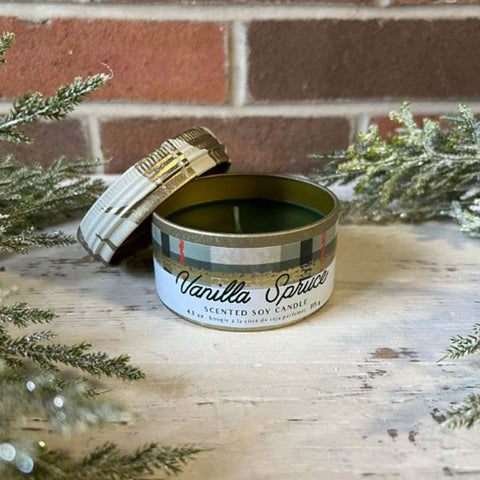 Tin Candle - Vanilla Spruce