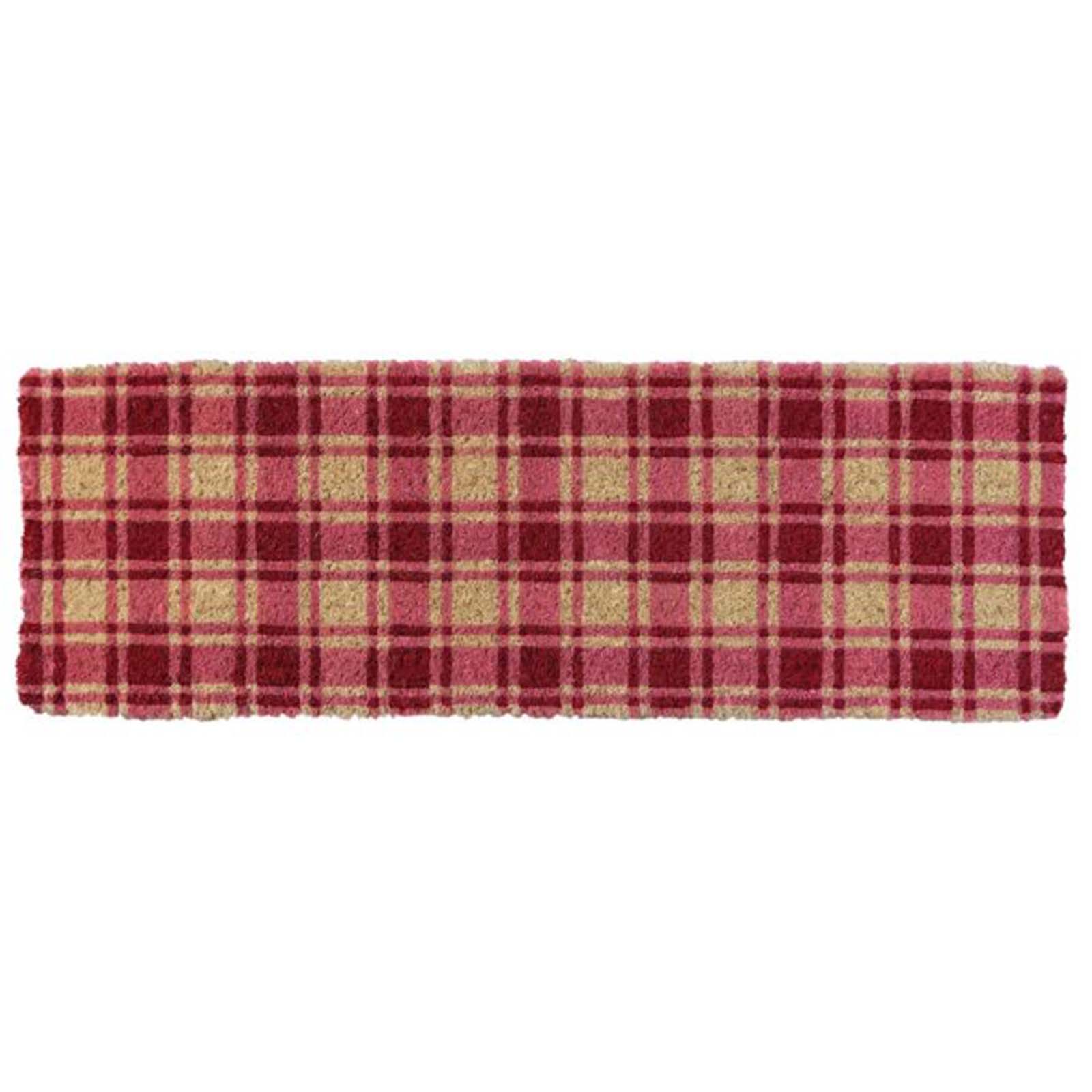 Red & Pink Plaid Doormat