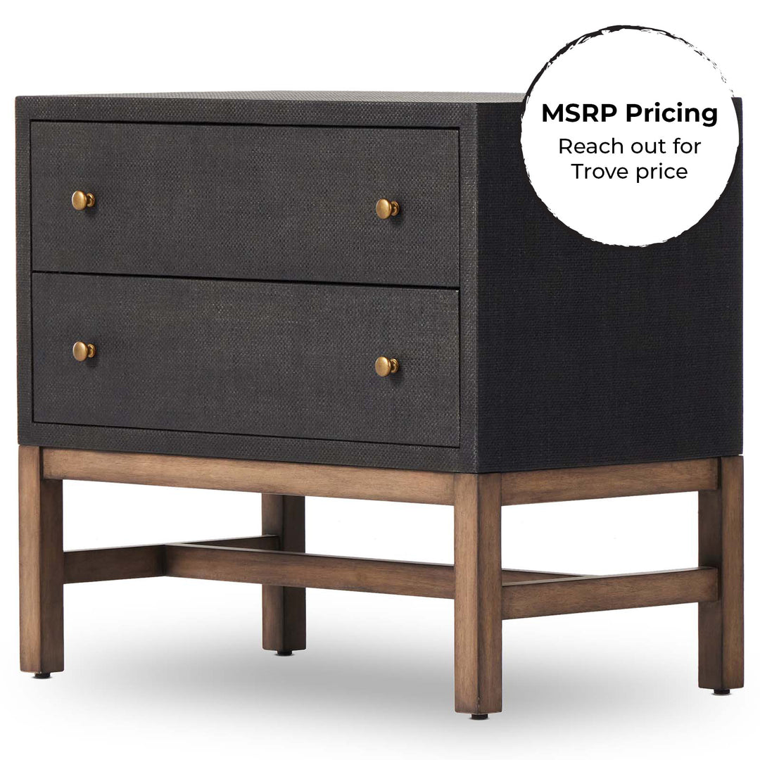 Fiona Nightstand - Black Raffia