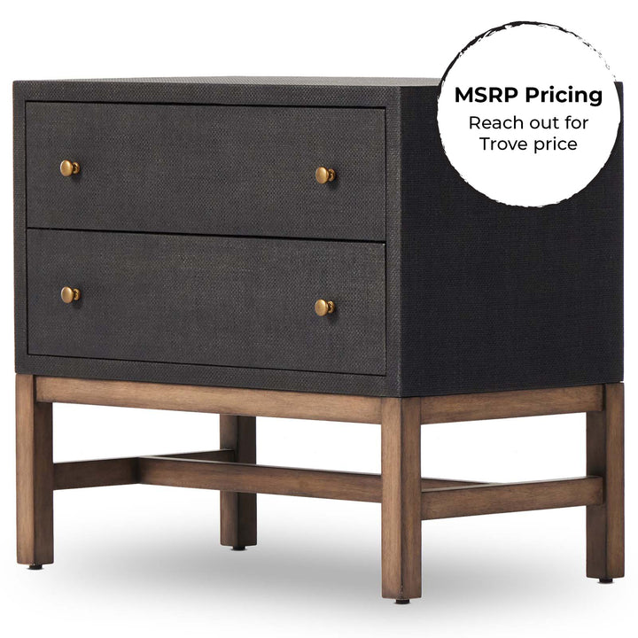 Fiona Nightstand - Black Raffia