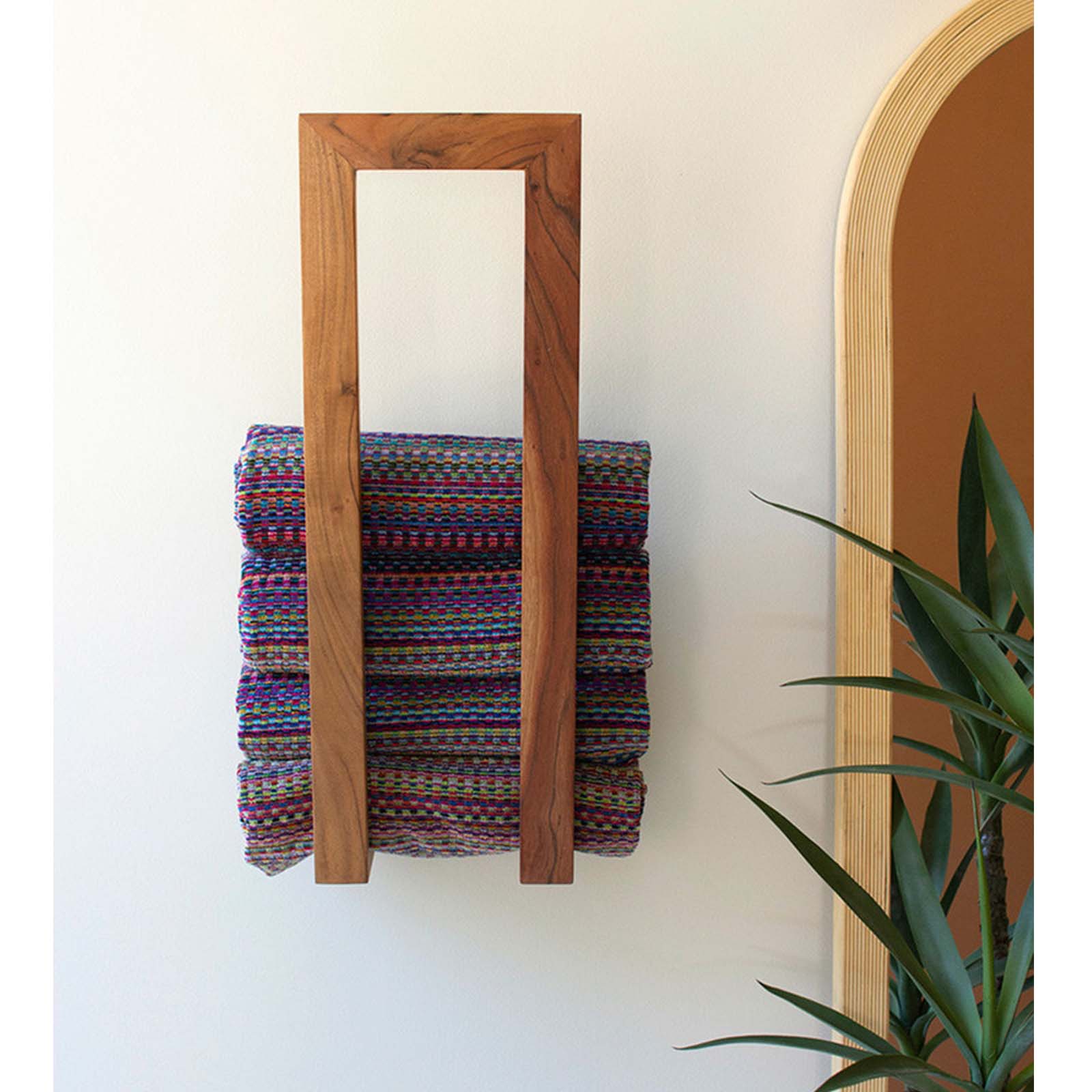 Wooden Wall Towel Rack