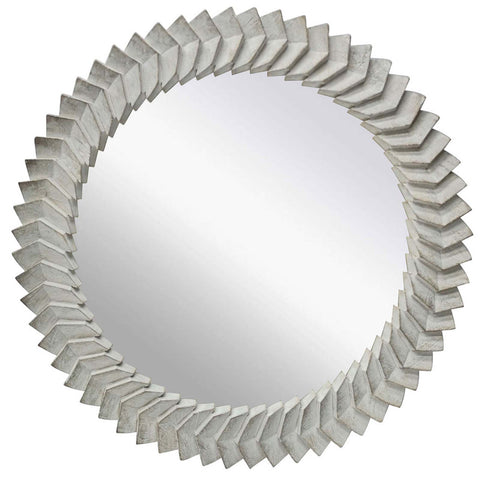 Vail Carved Round Mirror