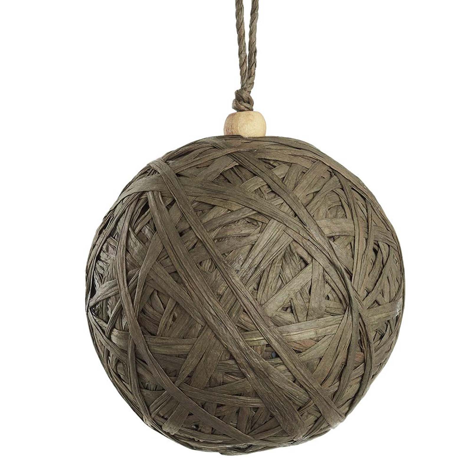 5" Green Raffia Ball Ornament