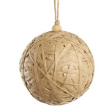 5" Tan Raffia Ball Ornament