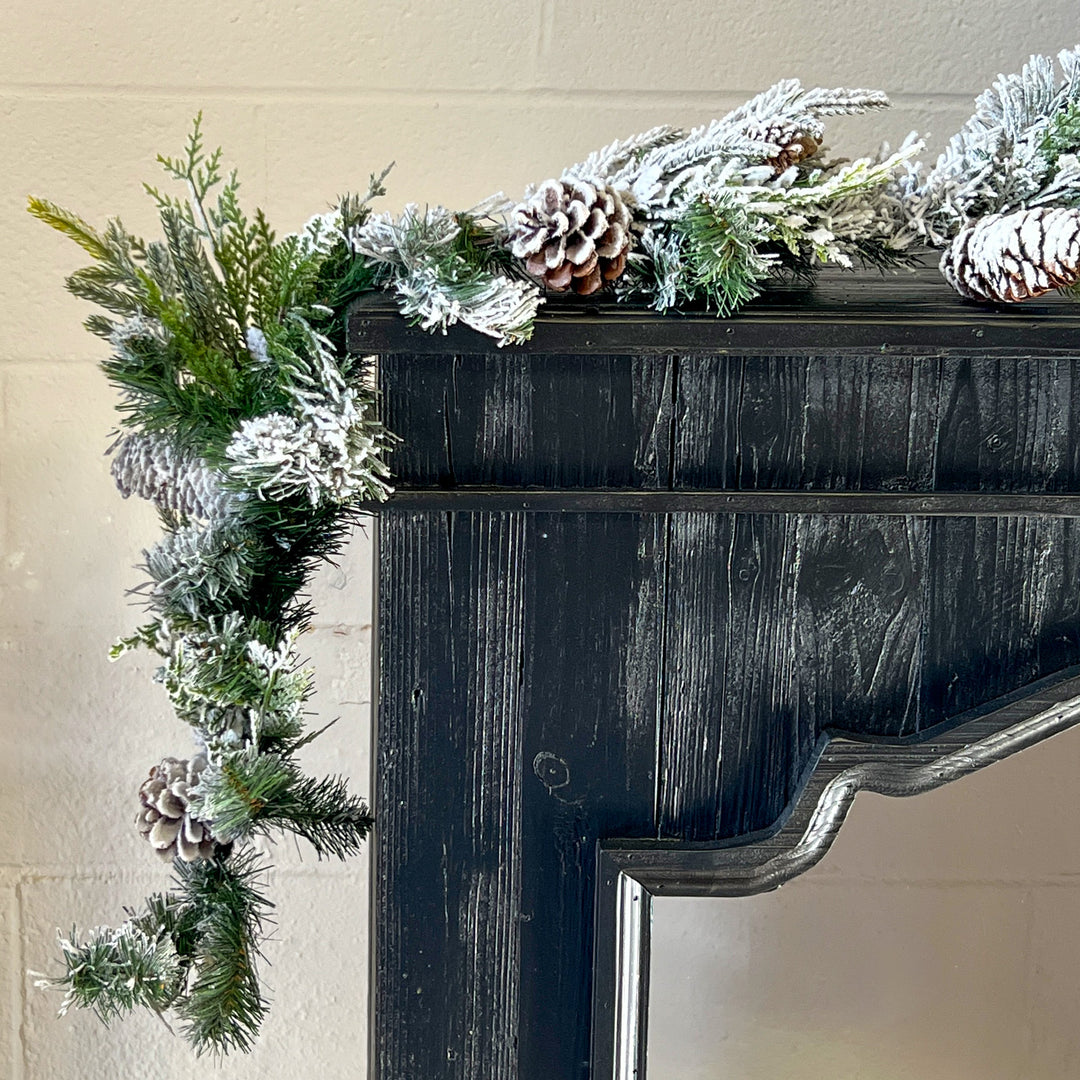 6' Snowed Cedar Pine Garland