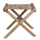 Wood & Jute Folding Stool