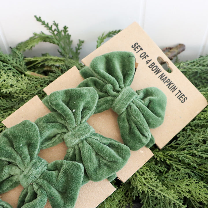 Bow Napkin Ties - Green