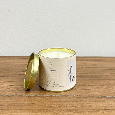 Amber Bergamot Candle Tin