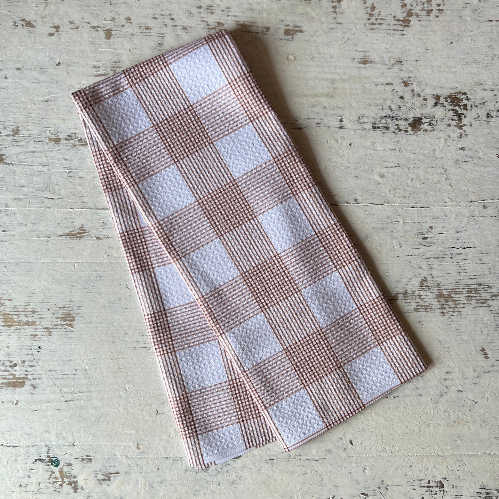 Vintage Gingham Natural Tea Towel