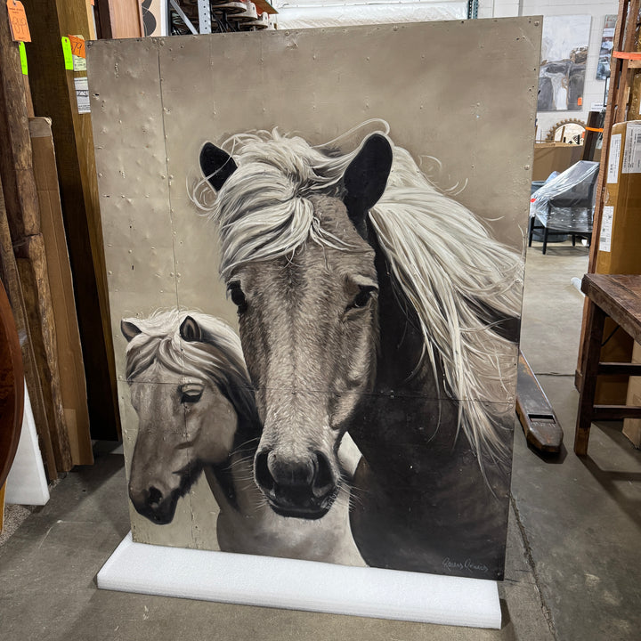 Horse Print on Recycled Metal