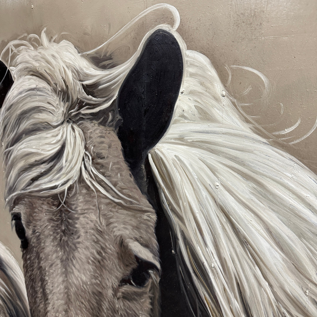 Horse Print on Recycled Metal