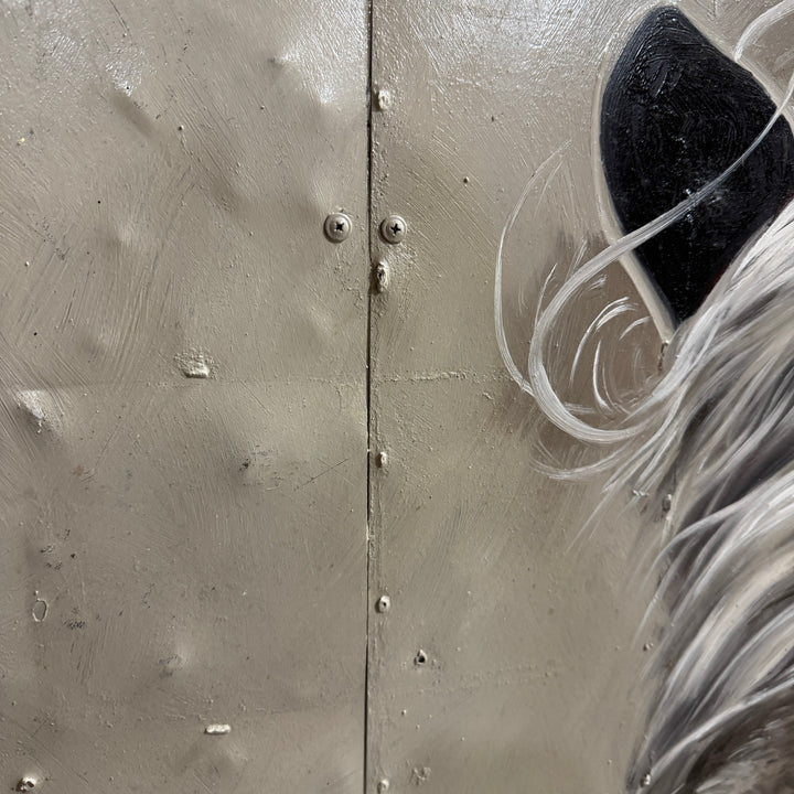 Horse Print on Recycled Metal