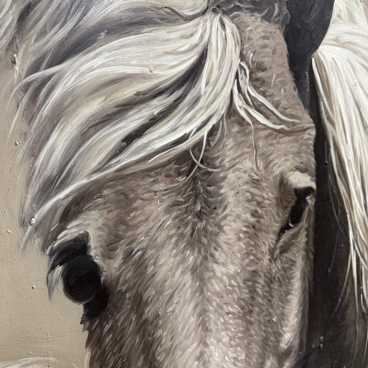 Horse Print on Recycled Metal
