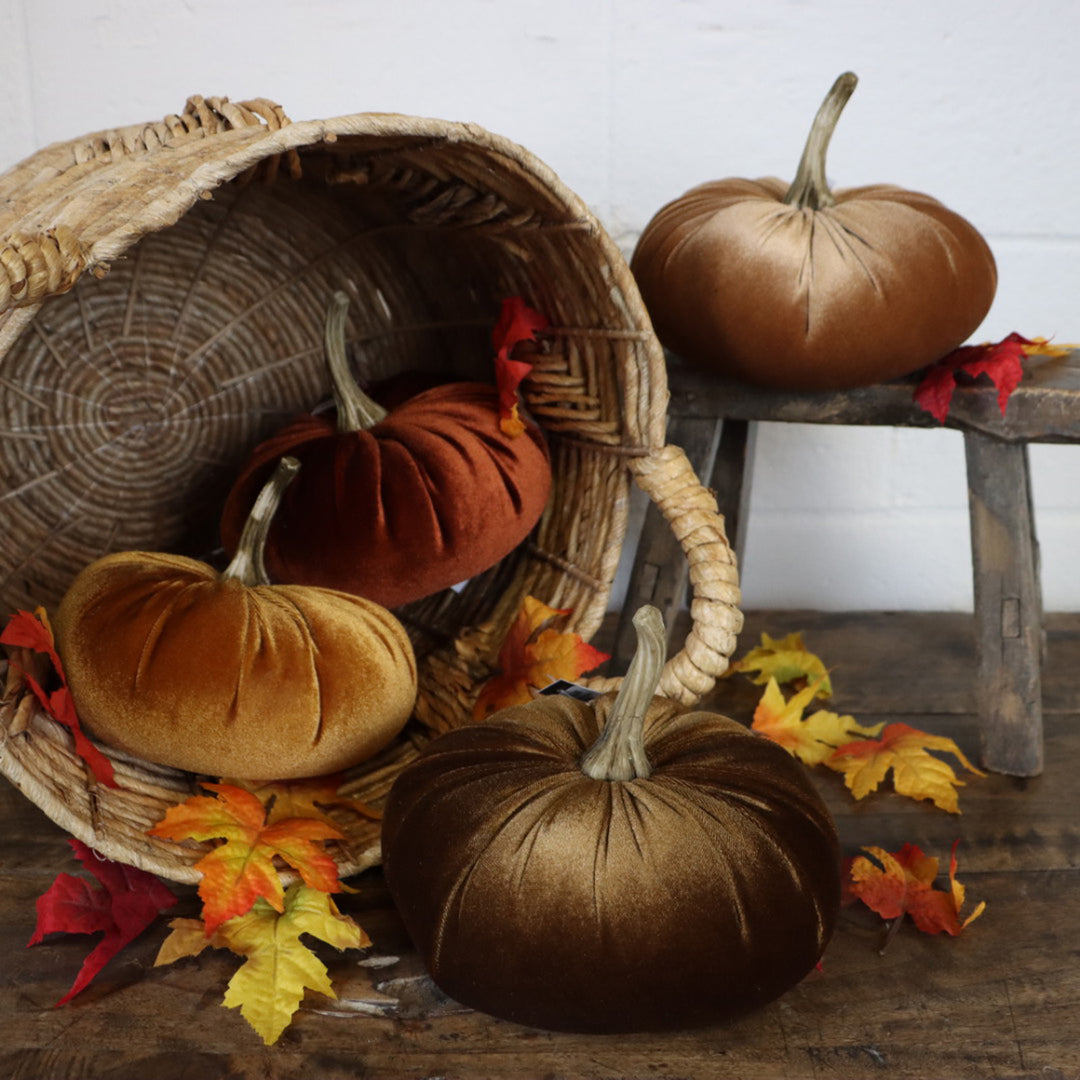 7.5" Velvet Pumpkin