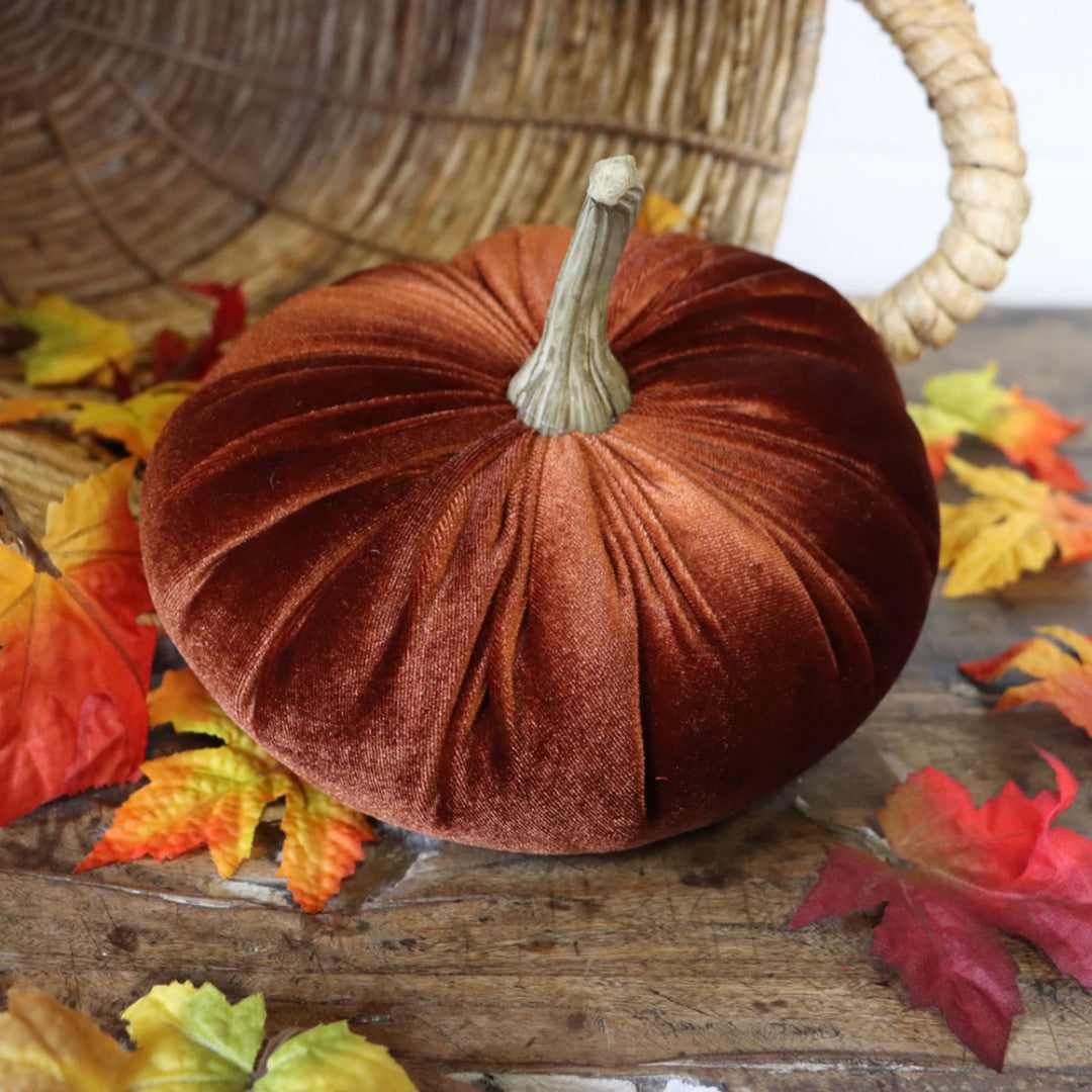 7.5" Velvet Pumpkin