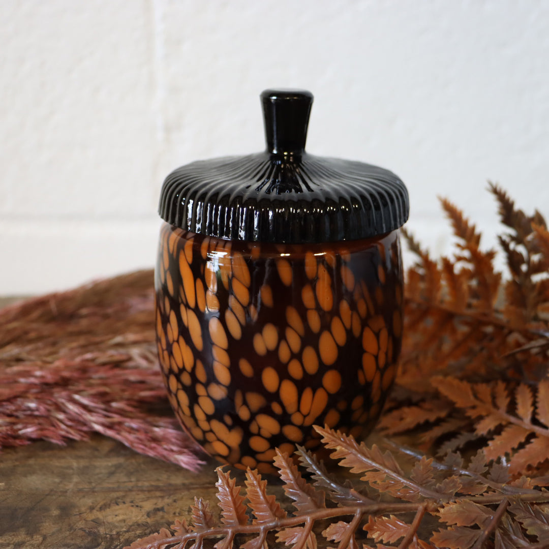 Glass Acorn Candle - Midnight Pumpkin