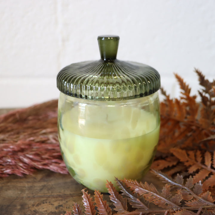 Glass Acorn Candle - Leaves & Acorns