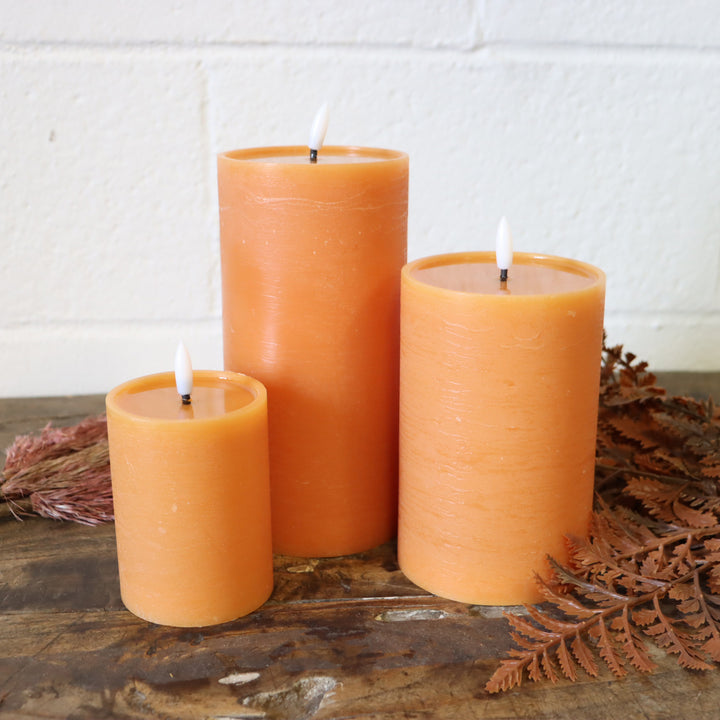 LED Pillar Candle - Orange
