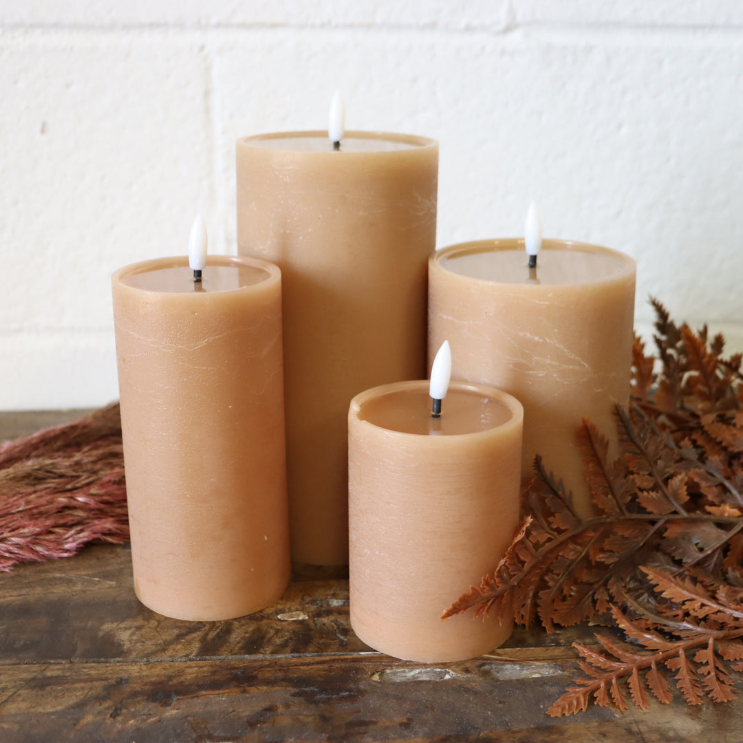 LED Pillar Candle - Caramel