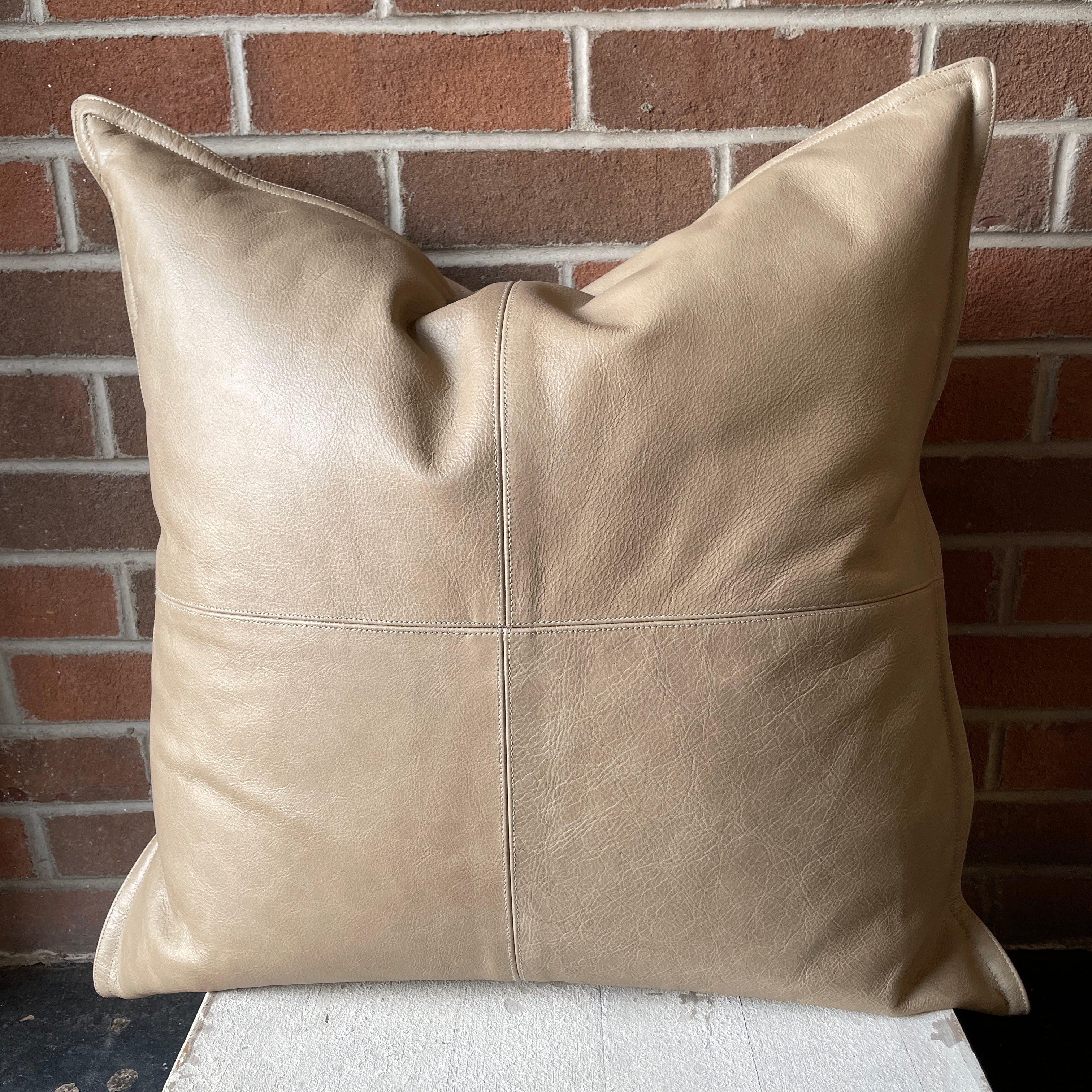 22" x 22" Leather Pillow