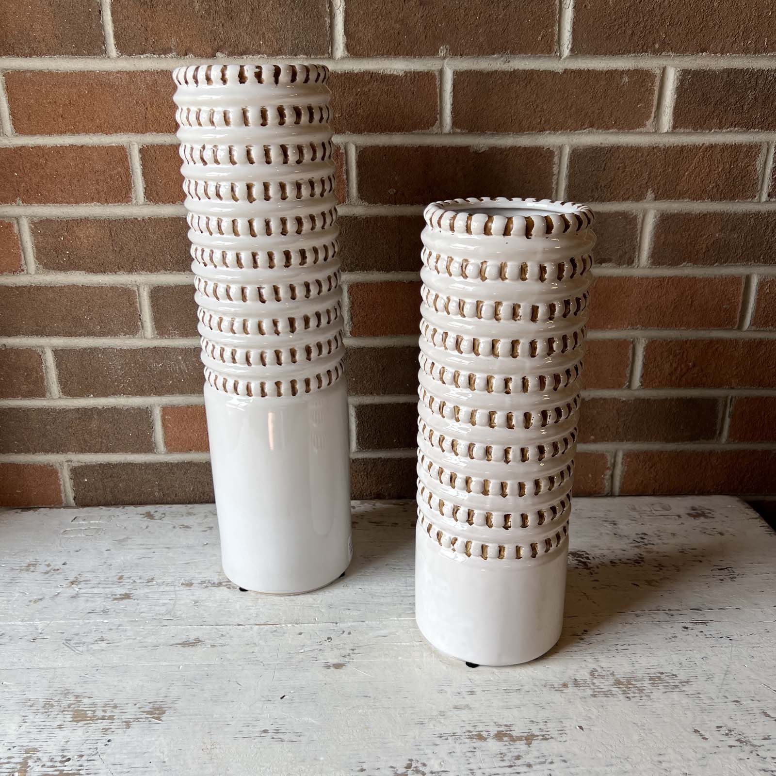 White/Taupe Vase