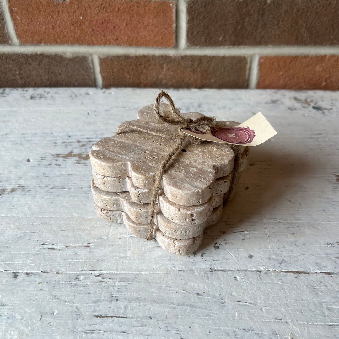 Travertine Coasters S/4