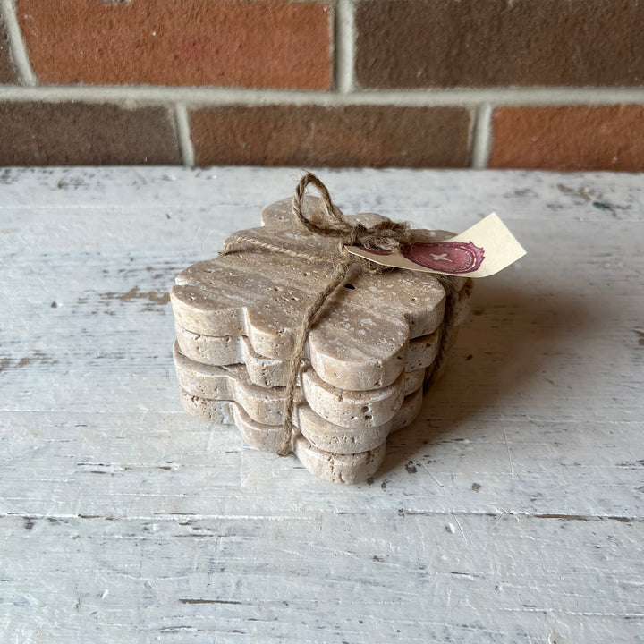 Travertine Coasters S/4