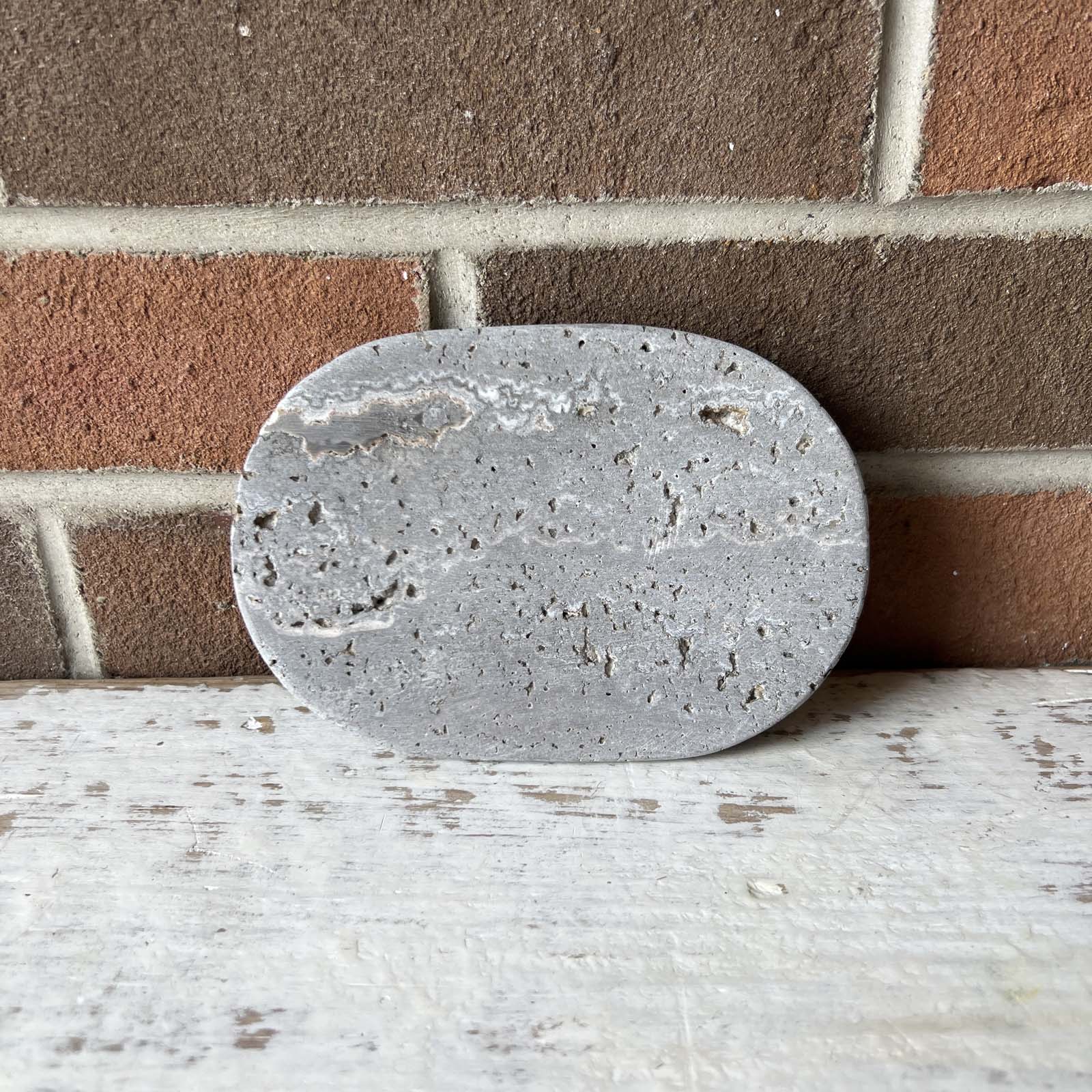 Oval Travertine Soap Dish