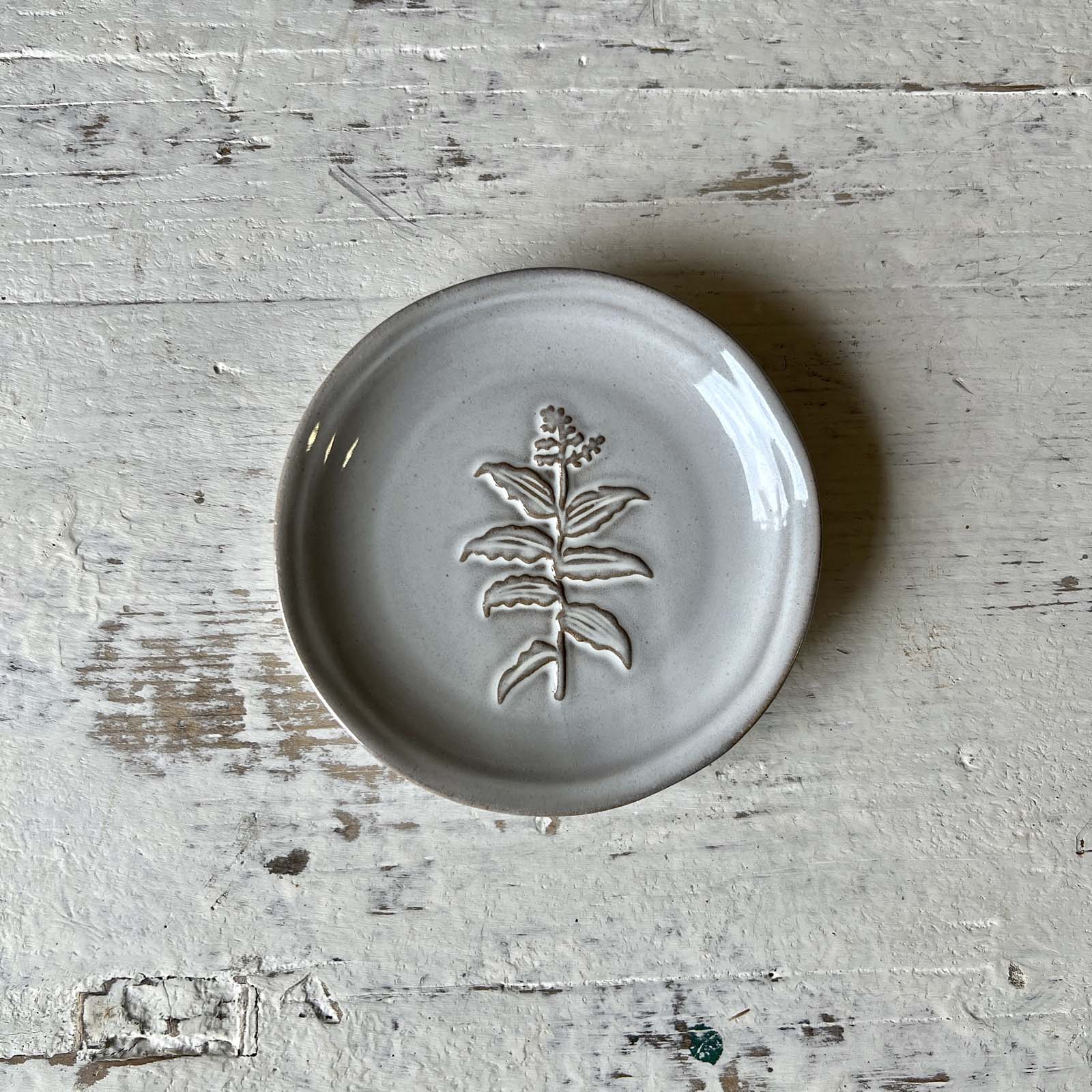 Embossed Dish with Flower