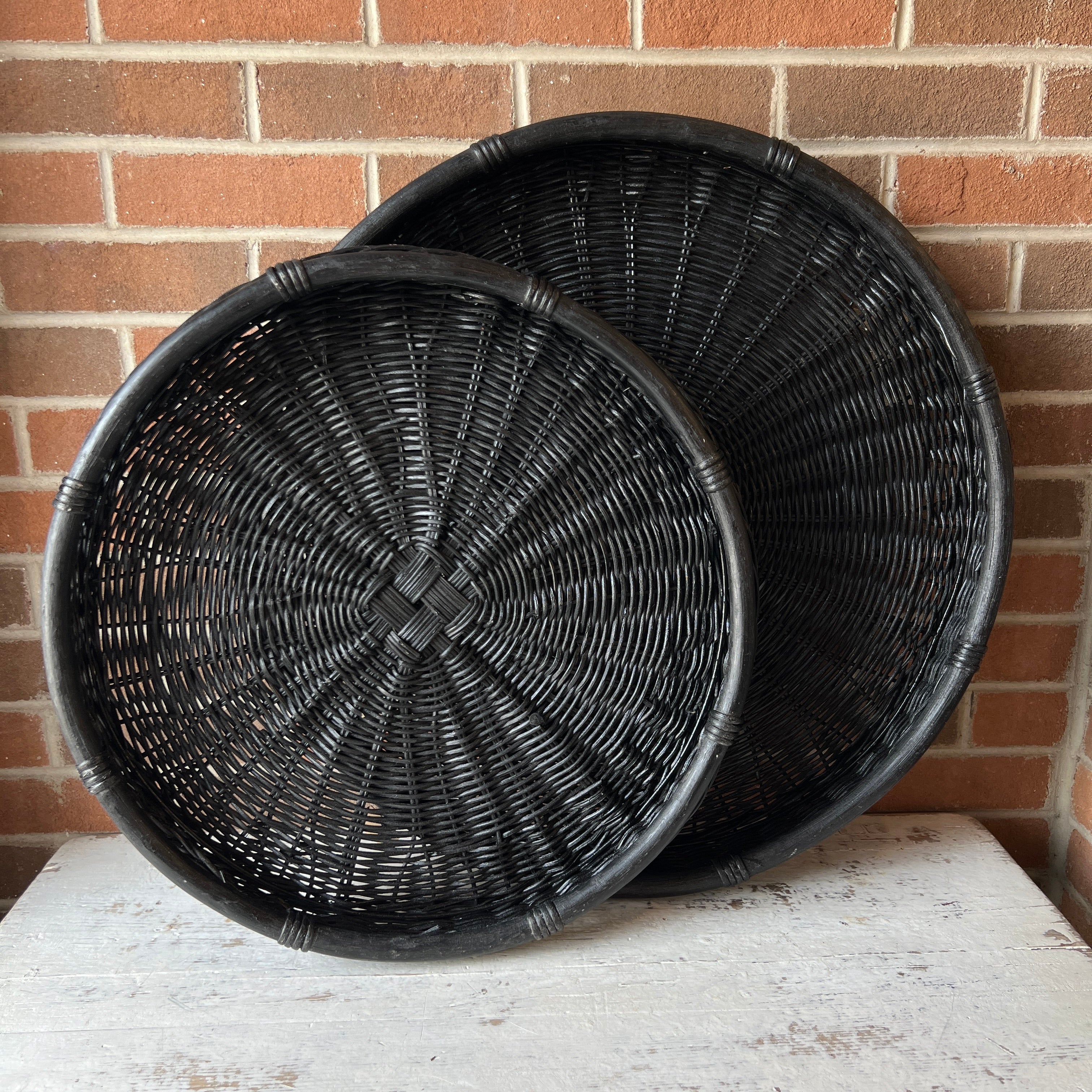 Round Rattan Tray