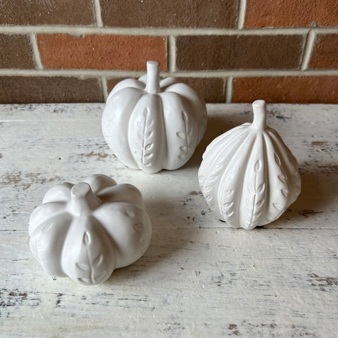 White Ceramic Pumpkin