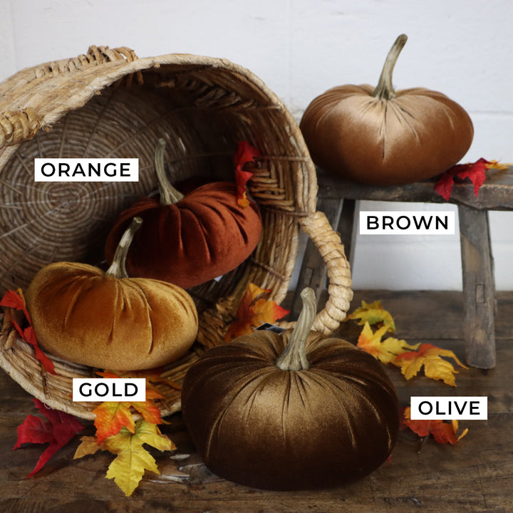 7.5" Velvet Pumpkin