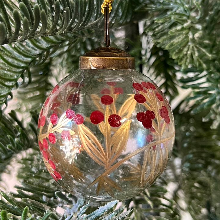 Etched Ornament w/ Berry