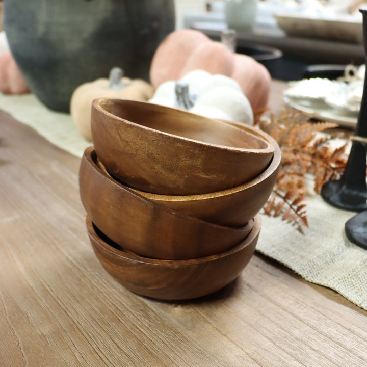 Acacia Round Wood Bowls