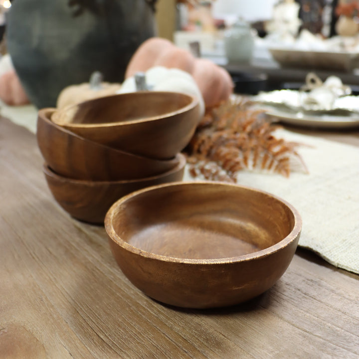Acacia Round Wood Bowls