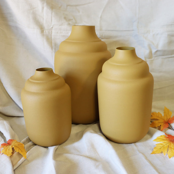 Metal Vase - Mustard Yellow