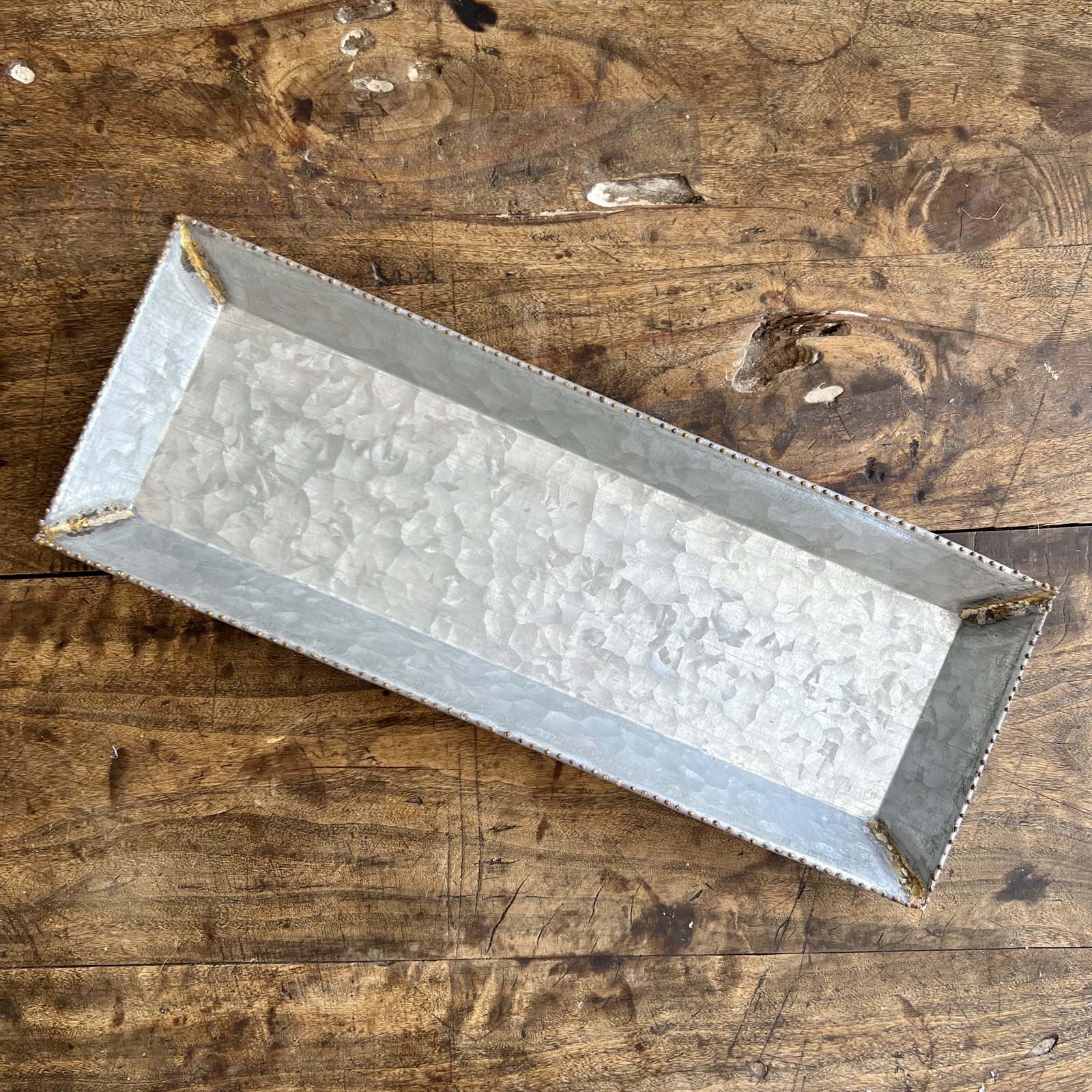 Galvanized Metal Tray - Small