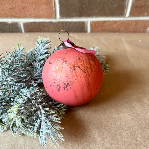 Burnt Orange Glass Ornament