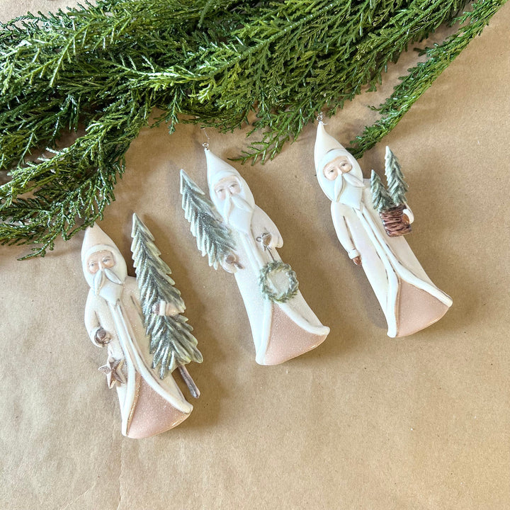Natural Santa Ornament