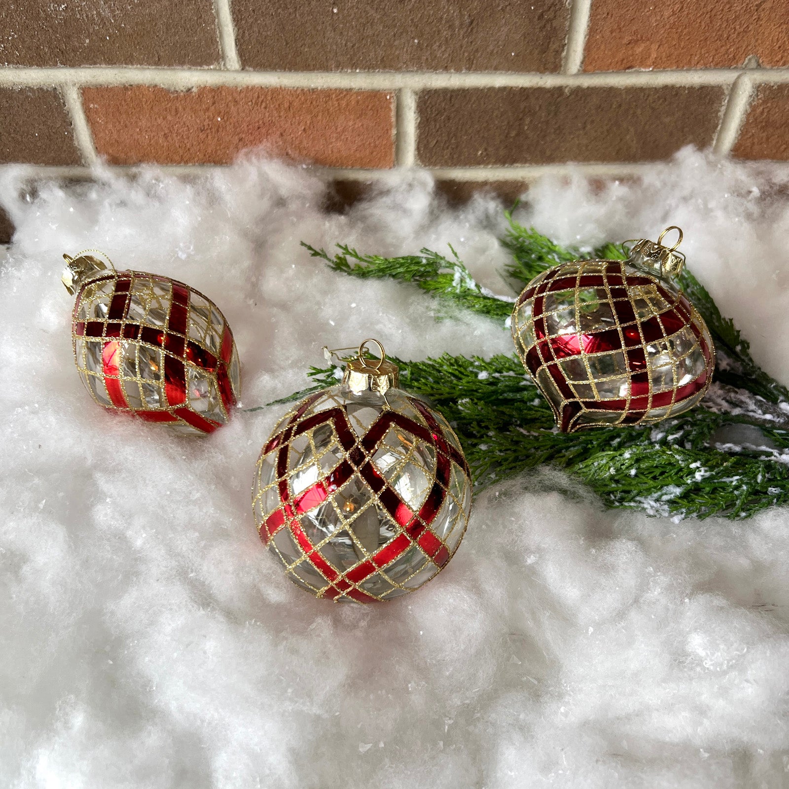 Glittered Red and Gold Ornament