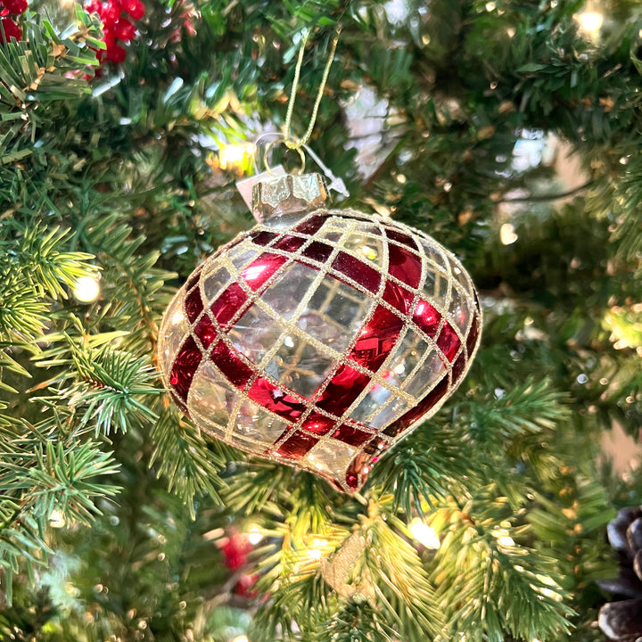 Glittered Red and Gold Ornament