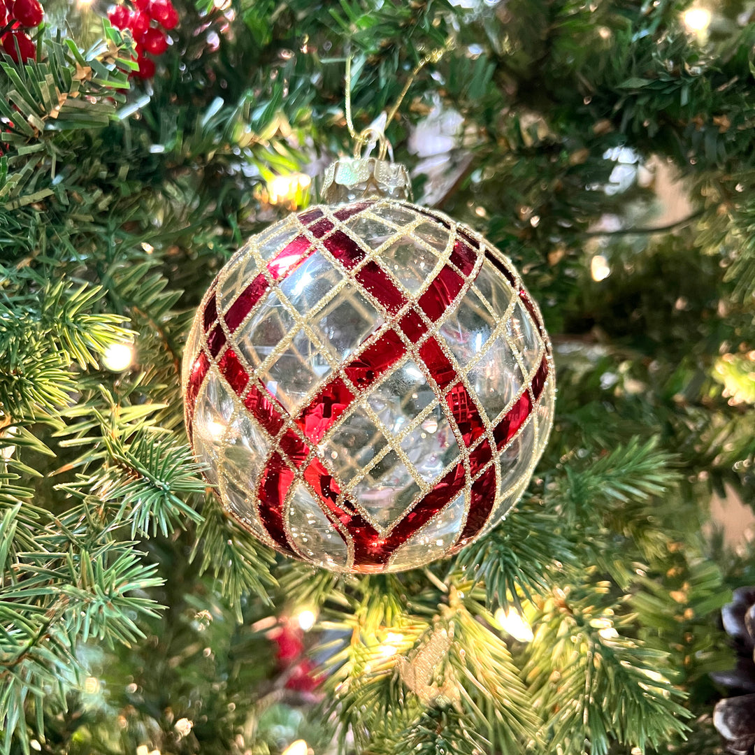 Glittered Red and Gold Ornament